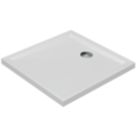 Milan Square Bathroom Square Shower Tray and Waste White Gloss 760mm x 760mm x 40mm