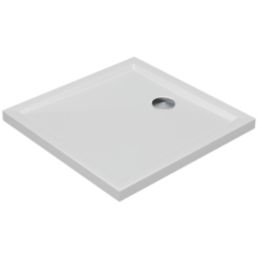 Milan Square Bathroom Square Shower Tray and Waste White Gloss 760mm x 760mm x 40mm