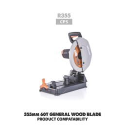 Evolution GW355TCT-60 Wood Circular Saw Blade 355mm x 25.4mm 60T