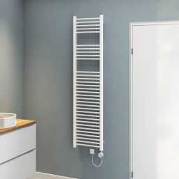 Flomasta 1600mm x 400mm 1364BTU White Flat Electric Towel Radiator