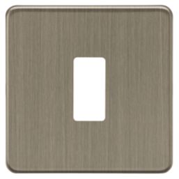 Knightsbridge  1-Module Grid Faceplate Antique Brass