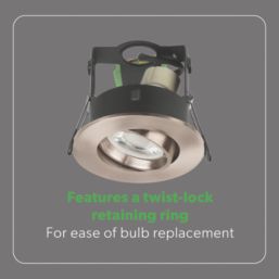 4lite  Adjustable  Fire Rated IP20 GU10 Downlight Satin Chrome