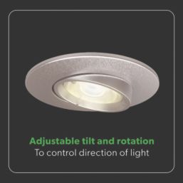 4lite  Adjustable  Fire Rated IP20 GU10 Downlight Satin Chrome