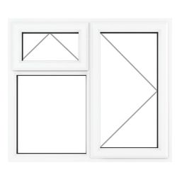 Crystal  Right-Hand & Top Opening Clear Triple-Glazed Casement White uPVC Window 1190mm x 1040mm