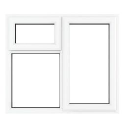 Crystal  Right-Hand & Top Opening Clear Triple-Glazed Casement White uPVC Window 1190mm x 1040mm