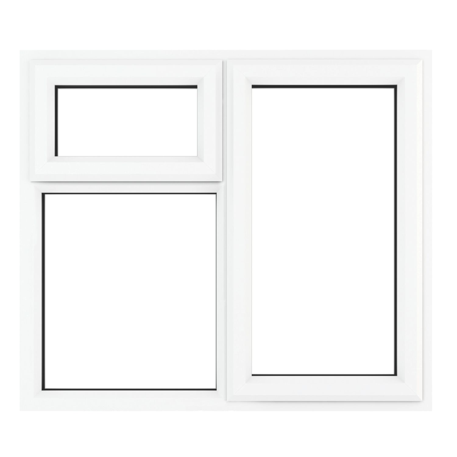 Crystal Right-Hand & Top Opening Clear Triple-Glazed Casement White uPVC Window 1190mm x 1040mm (546JM)