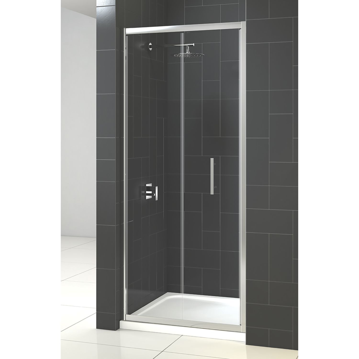 Triton Fast Fix Framed Rectangular Bi-Fold Shower Door Chrome 760mm x 1900mm (546KT)