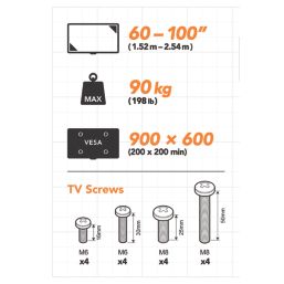 AVF APXM9500 Heavy Duty TV Wall Mount  Full Motion 60 to 100"