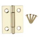 Smith & Locke Polished Brass  Door Hinge 38mm x 30mm 2 Pack