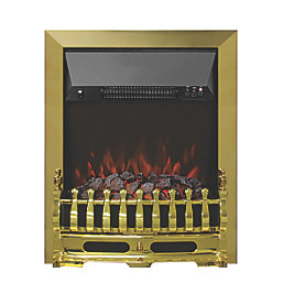 Be Modern Bayden Brass Remote Control Easy to Install Electric Inset Fire 483mm x 196mm x 593mm