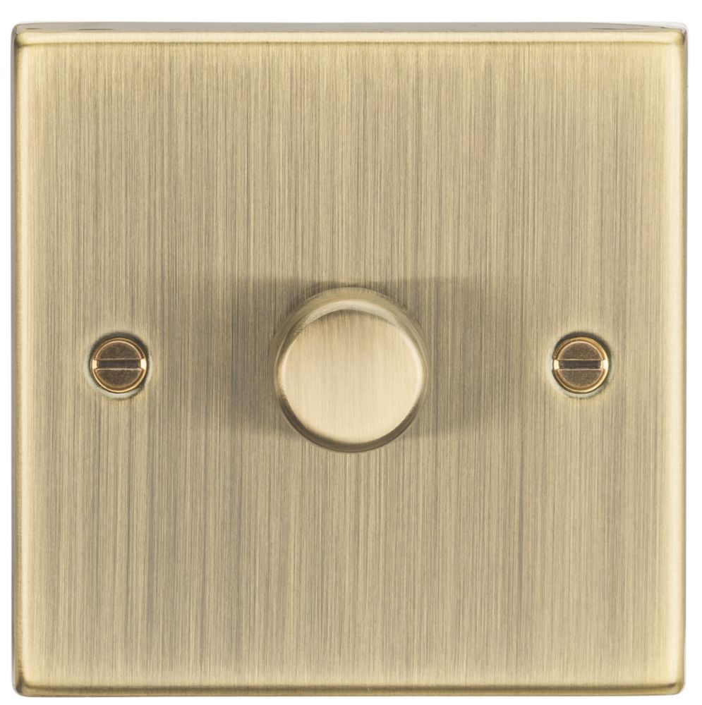 Knightsbridge 1Gang 2Way LED Dimmer Switch Antique Brass Screwfix