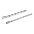 Essentials White Bottom Fix Self-Closing Roller Drawer Runners 450mm 2 Pack