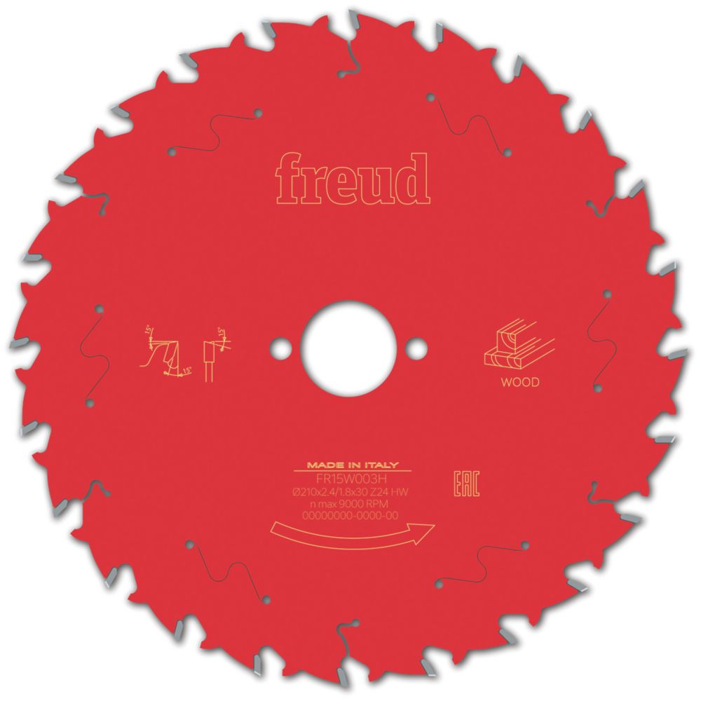 Freud Wood Circular Saw Blade 210mm x 30mm 24T Screwfix