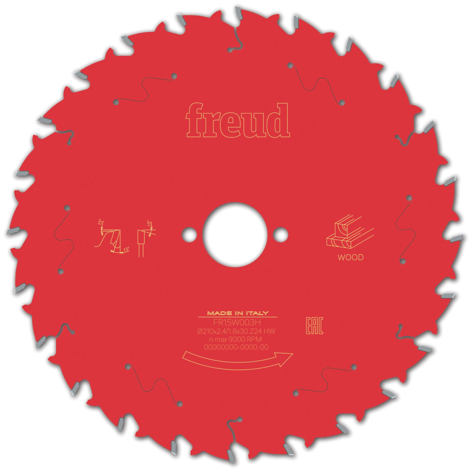 Freud Wood Circular Saw Blade 210mm x 30mm 24T (546VX)