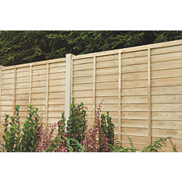 Forest Super Lap  Fence Panels Natural Timber 6' x 6' Pack of 4