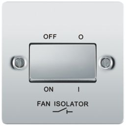 LAP  10AX 1-Gang 3-Pole Fan Isolator Switch Polished Chrome