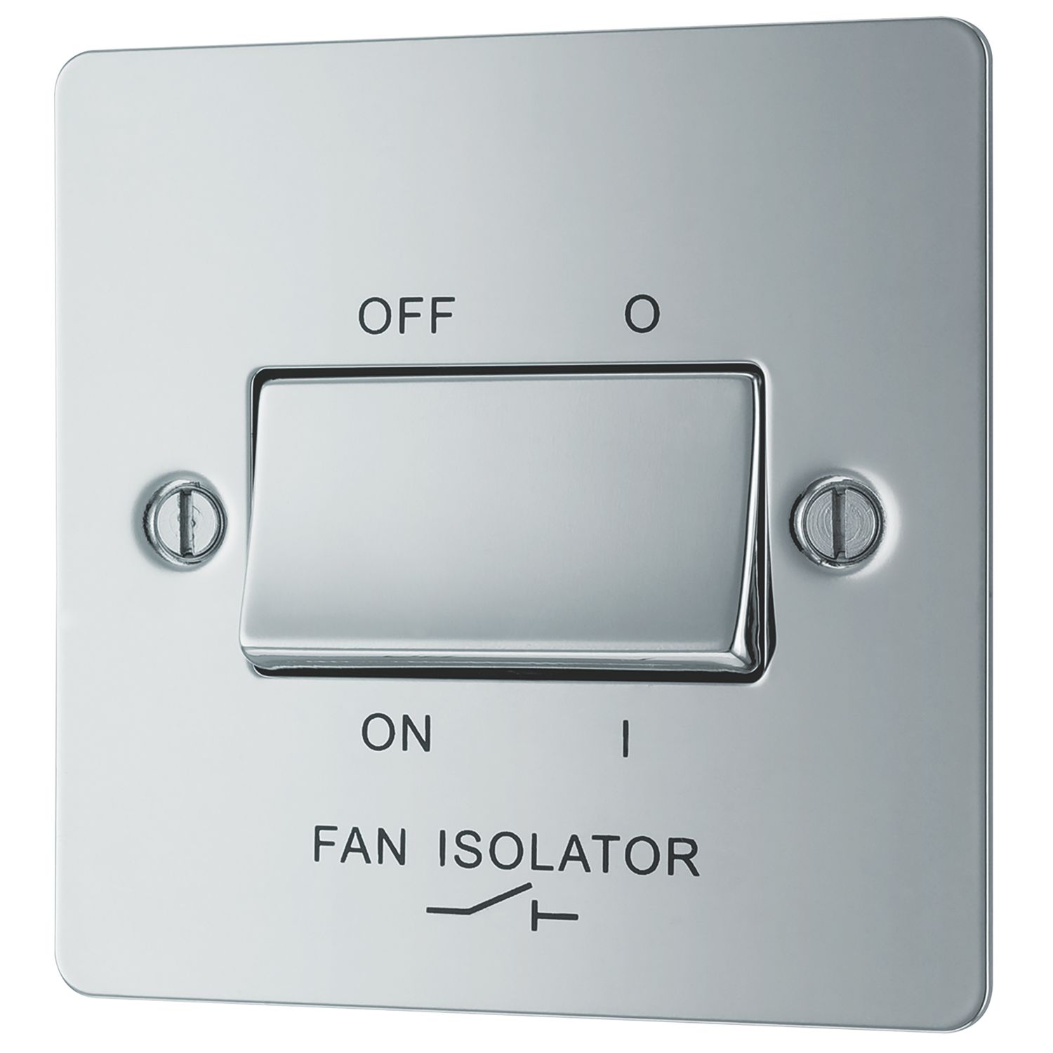 LAP 10AX 1-Gang 3-Pole Fan Isolator Switch Polished Chrome (54765)