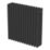 Flomasta 600mm x 605mm 3386BTU Black Horizontal 4 Column Radiator