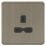 Knightsbridge Screwless 13A 1-Gang Unswitched Socket Antique Brass with Black Inserts