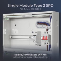 British General  36-Module 31-Way Part-Populated High Integrity Main Switch Consumer Unit with SPD