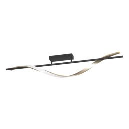 Eglo Conaprato LED Ceiling Light Black & Brushed Brass 20W 2500lm