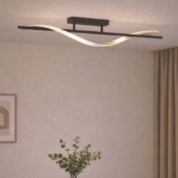 Eglo Conaprato LED Ceiling Light Black & Brushed Brass 20W 2500lm