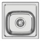 Clearwater PIO 1 Bowl Stainless Steel Kitchen Sink Polished/Satin 381mm x 381mm