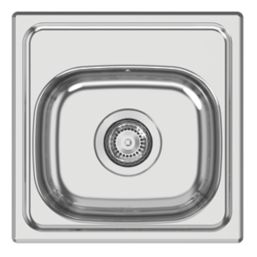 Clearwater PIO 1 Bowl Stainless Steel Kitchen Sink Polished/Satin 381mm x 381mm