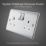 British General Nexus Metal 13A 2-Gang DP Switched Plug Socket Polished Chrome  with White Inserts