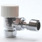 Drayton Wiser 15mm x 1/2" Chrome Angled Traditional Thermostatic Radiator Valve Head & Body