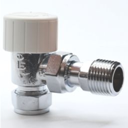 Drayton Wiser 15mm x 1/2" Chrome Angled Traditional Thermostatic Radiator Valve Head & Body