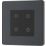 British General Evolve 2-Gang 2-Way LED Double Secondary Touch Trailing Edge Dimmer Switch  Grey with Black Inserts
