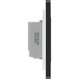 British General Evolve 2-Gang 2-Way LED Double Secondary Touch Trailing Edge Dimmer Switch  Grey with Black Inserts