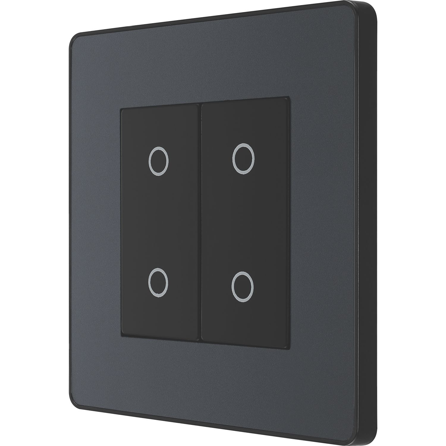 British General Evolve 2-Gang 2-Way LED Double Secondary Touch Trailing Edge Dimmer Switch Grey with Black Inserts (547PY)