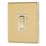 Contactum Lyric 20A 1-Gang DP Control Switch Brushed Brass  with White Inserts