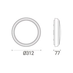 4lite  Indoor Maintained Emergency Round LED Wall/Ceiling Light White 13W 1100lm