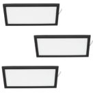 VEW Slim Rectangular LED Cabinet Lights Black 6W 280lm 3 Pack