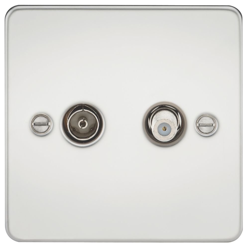 Knightsbridge 2-Gang Isolated Coaxial TV & F-Type Satellite Socket ...