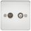 Knightsbridge  2-Gang Isolated Coaxial TV & F-Type Satellite Socket Polished Chrome
