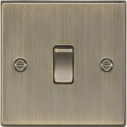 Knightsbridge  10AX 1-Gang 2-Way Light Switch  Antique Brass
