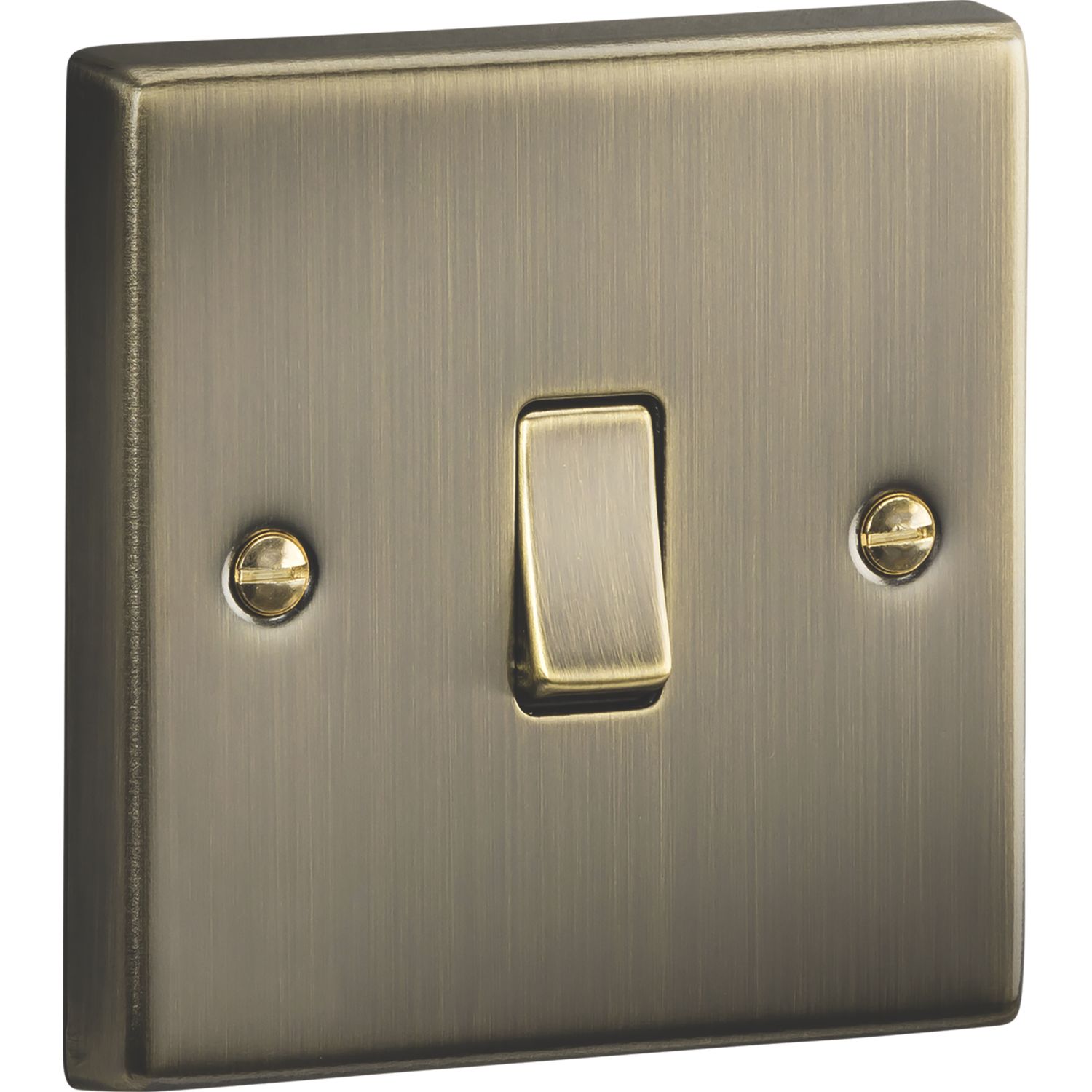 Knightsbridge 10AX 1-Gang 2-Way Light Switch Antique Brass (547TY)