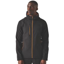 Regatta Navigate  2-Layer Hooded Jacket Black/Orange Pop 2X Large 47" Chest