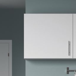 Pragma 1-Door Matt White 600mm x 320mm x 550mm Flat Packed Kitchen Wall Unit (547YC)