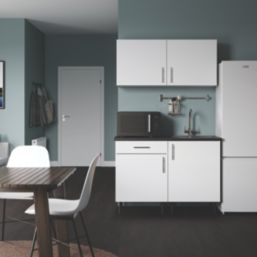 Pragma  1-Door Matt White 600mm x 320mm x 550mm Flat Packed Kitchen Wall Unit