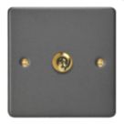 Varilight  10A 1-Gang 2-Way Light Switch  Graphite Grey with Colour-Matched Inserts