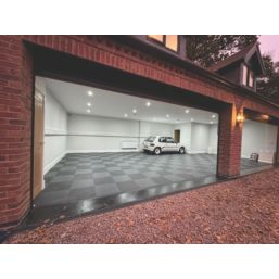 Garage Floor Tile Company Recycled X-Joint Interlocking Floor Tiles Black 7mm 4 Pack