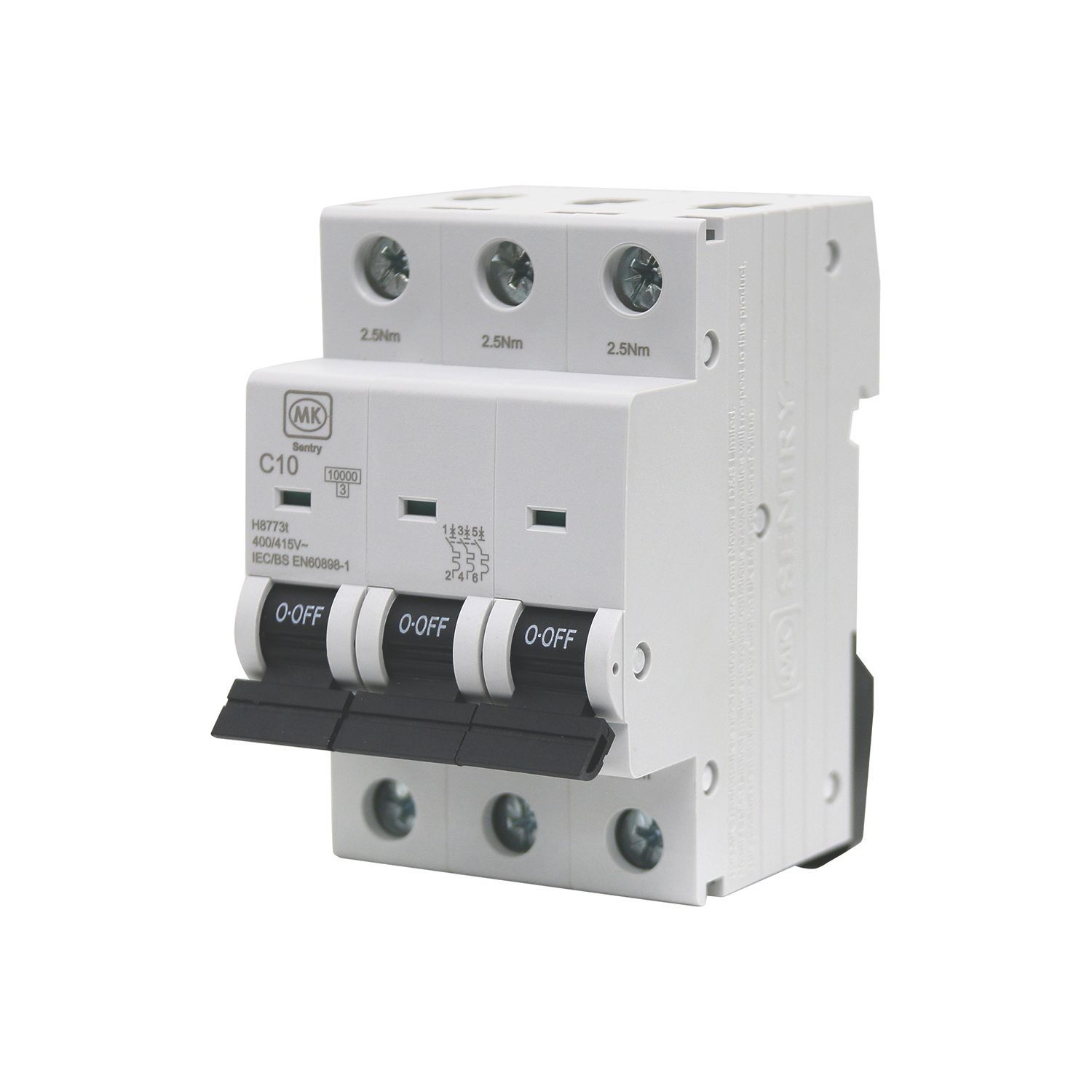 MK Sentry 10A 3-Pole C Curve 3-Phase MCB (547YW)