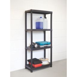 Essentials  4-Tier Plastic Shelving 610mm x 305mm x 1300mm