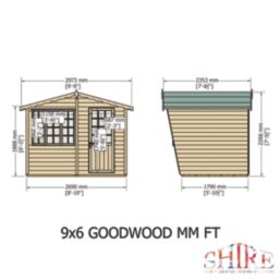 Shire Goodwood 9' x 6' (Nominal) Apex Shiplap T&G Timber Summerhouse with Assembly