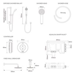Aqualisa Smart Link HP/Combi Rear-Fed Chrome Thermostatic Dual Outlet Concealed Smart Shower with Fixed Head
